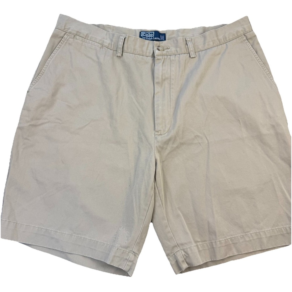 Vintage Polo By Ralph Lauren Mens 38 Shorts Prospect Short Flat Front Khaki‎